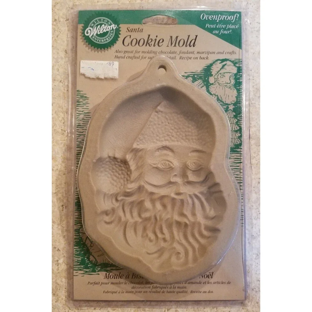WILTON Christmas COOKIE MOLD lot (3 pieces) OVENPROOF Santa Nutcracker Stocking